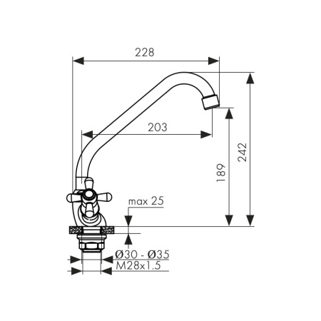 11077 Смеситель KAISER Carlson Style для кухни 